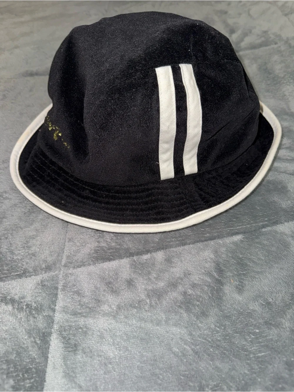 Baby Phat Black and White Bucket Hat with Gold Embroidery